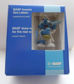 basf-boxed - BASF CHEMIST BOXED VERY RARE ITEM BOXED 2007 PROMO SMURF (LIGHT BLUE TAG)